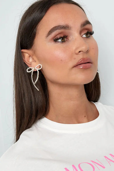 Pearly Bow Earrings