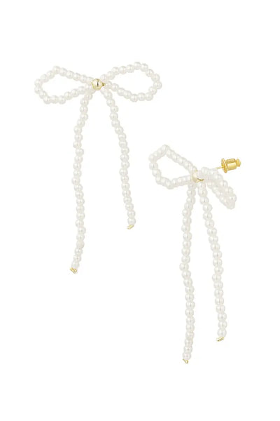 Pearly Bow Earrings