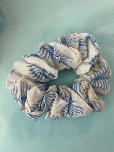 Blue Fern Scrunchies