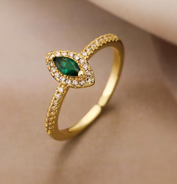 Emerald Marquese Adjustable Ring