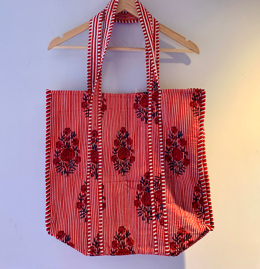 Red floral Tote Bag