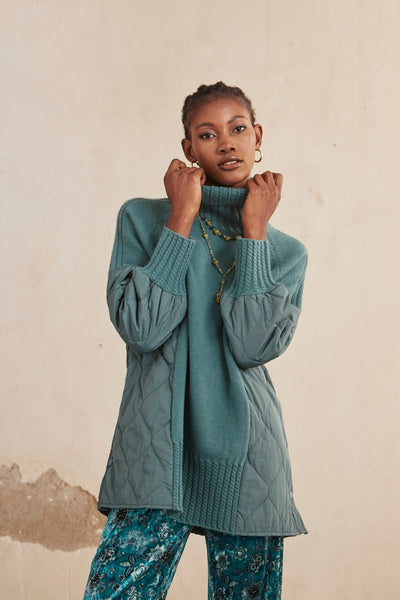 Paloma Oversized Polo Neck - Green