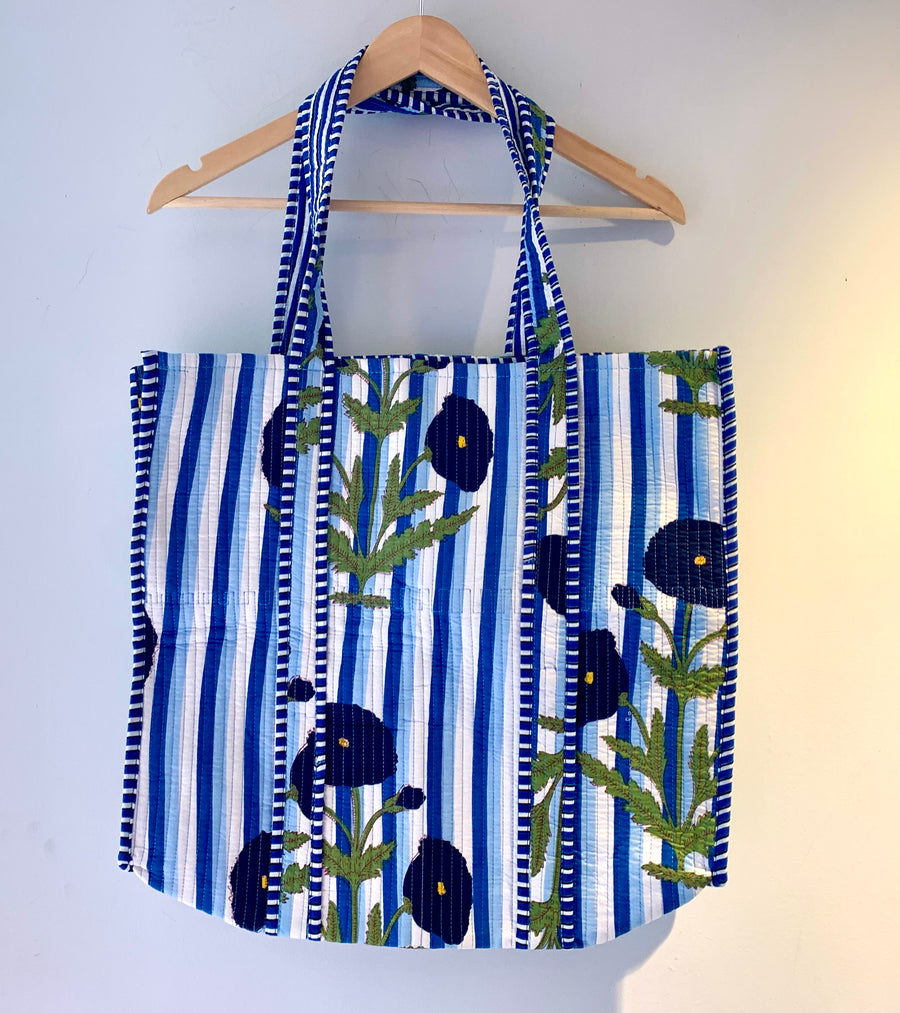 Blue poppy Tote Bag