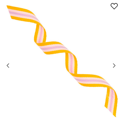 Narrow Stripe Woven Ribbon - Neon Orange