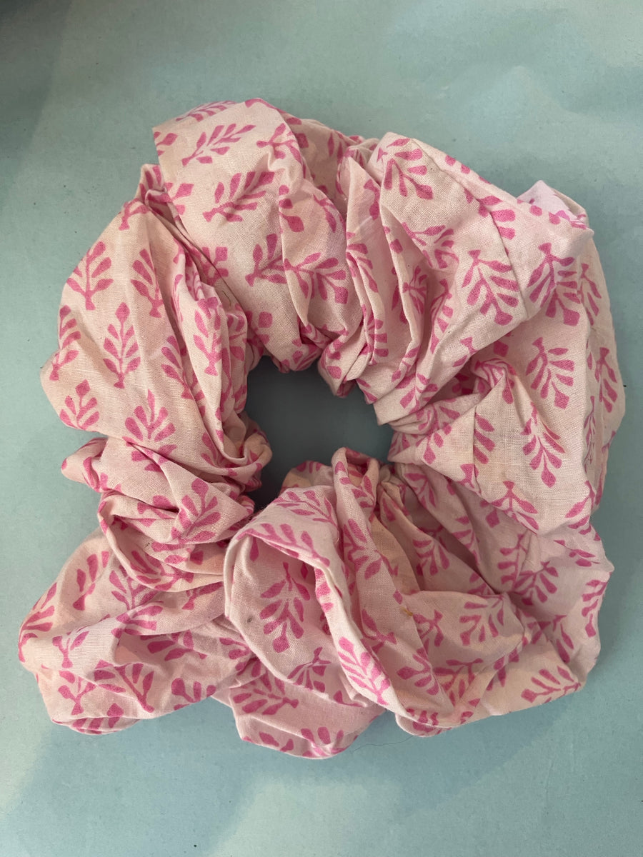 Extra Large Pink Fern Scrunchie