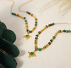 Green Bead Star Necklace