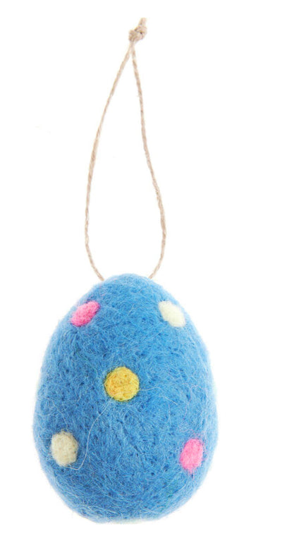 Dotty Blue Felt Eggs