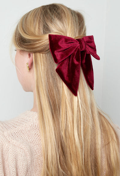 Velvet Hair Bow Clip