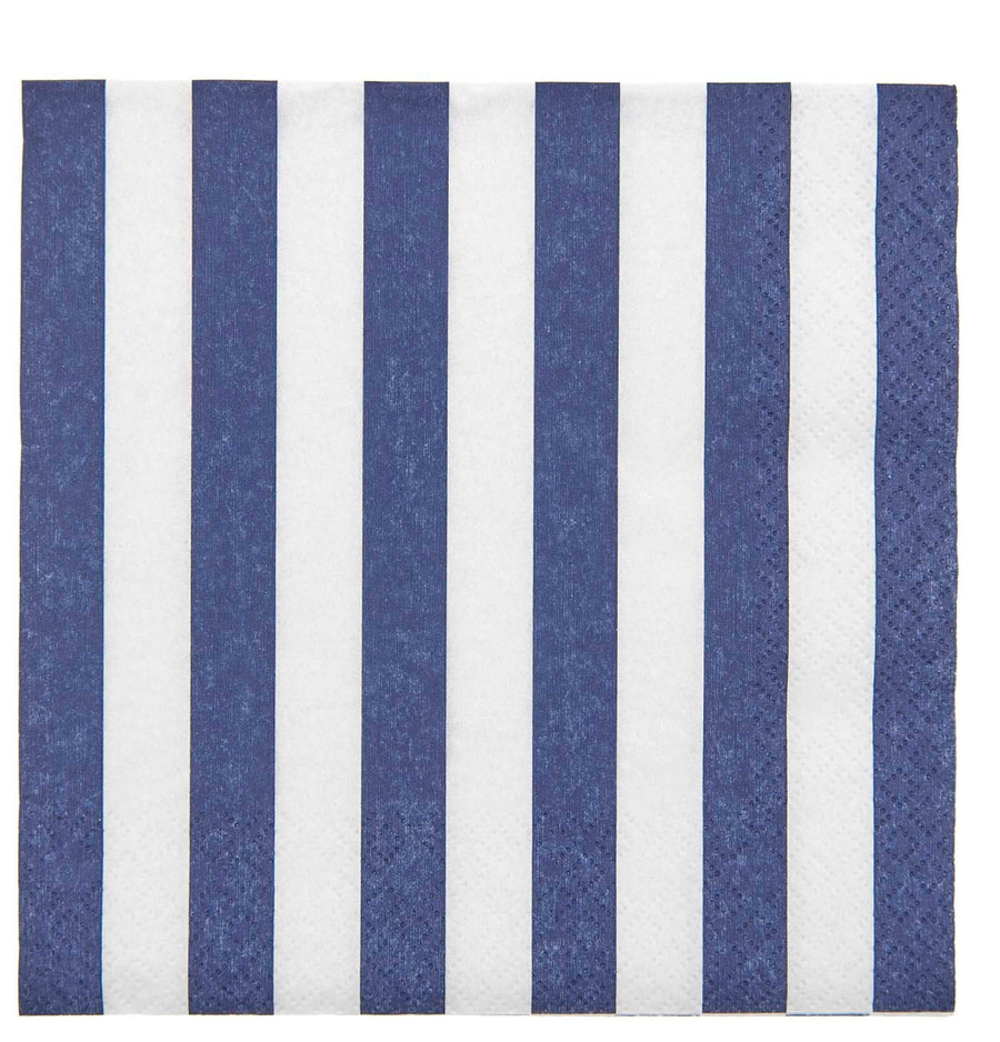 Blue and White Striped Paper Napkin