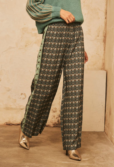 Lua Geometric Trouser - Green