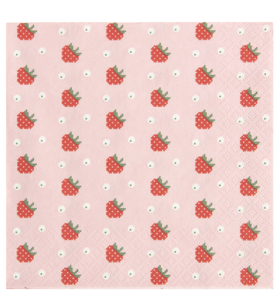 Strawberry Pink Paper Napkin