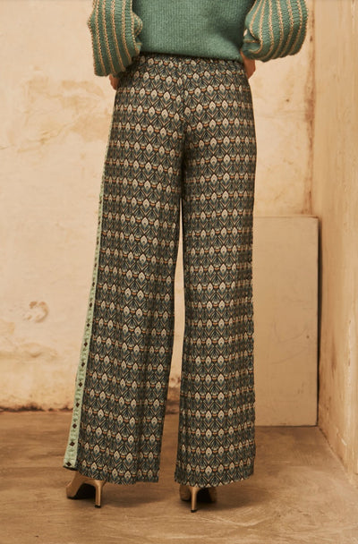 Lua Geometric Trouser - Green