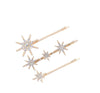 Triple Star Hairclips - Gold