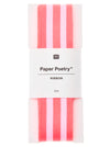 Duo Stripe Woven Ribbon - Neon Pink