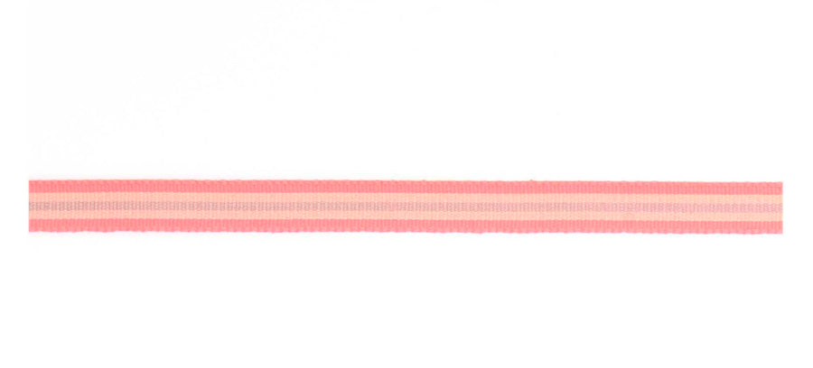 Narrow Stripe Woven Ribbon - Neon Pink