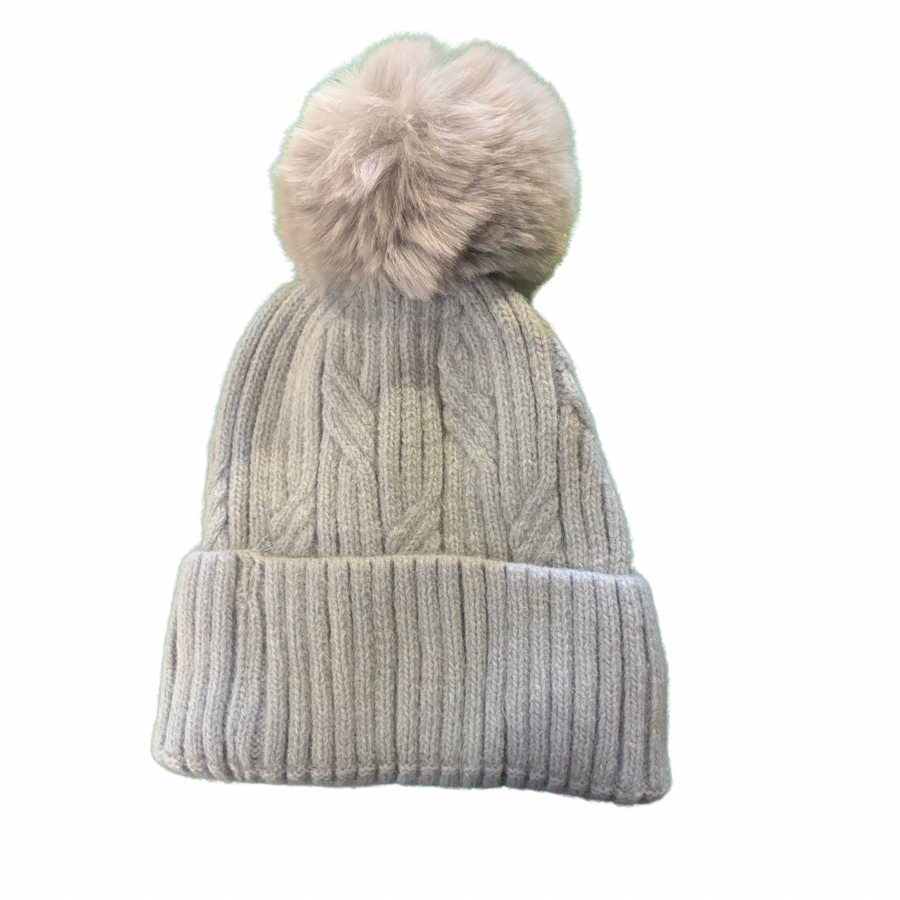 Aurina Angora Blend Pom Pom Hat - Baby Blue