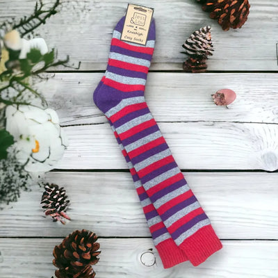 Sassy Striped Knee Length Cosy Sock