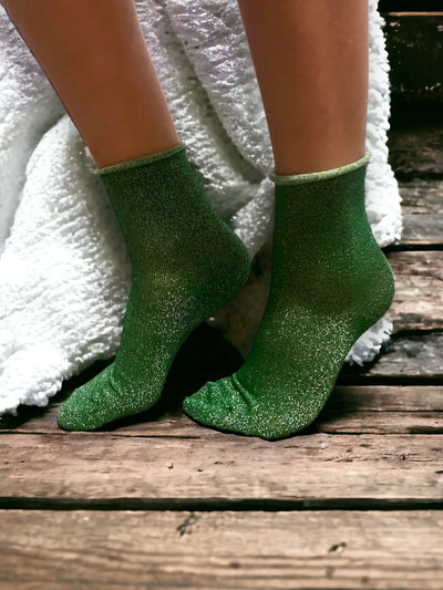 Sparkly Glitter Lurex Ankle Socks