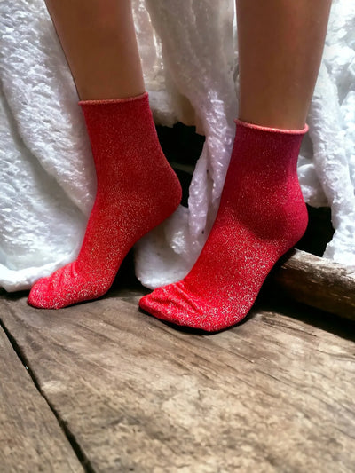 Sparkly Glitter Lurex Ankle Socks