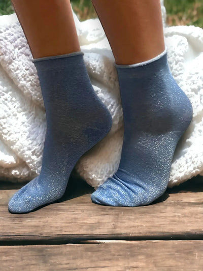 Sparkly Glitter Lurex Ankle Socks