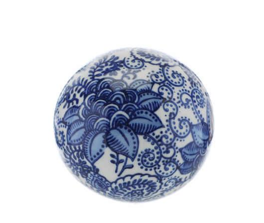 Blue Lotus Decorative Ceramic Ball