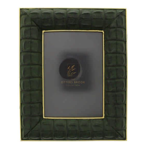 Felicity Faux Green Crocodile Skin Photo Frame