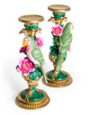 Pair of Ornate Parrot Candlesticks