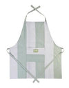 Adult Cooking Apron Wide Stripe Duck Egg & Stone - Aurina Ltd