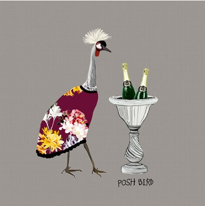 Posh Bird Card - Aurina Ltd