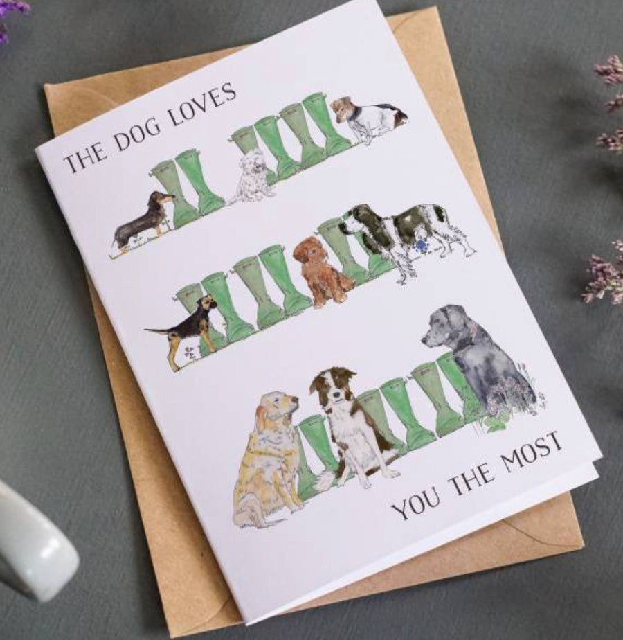 Nessie Dog Lover’s Wellies Greeting Card