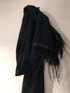 Black Cashmere & Feather Scarf - Aurina Ltd