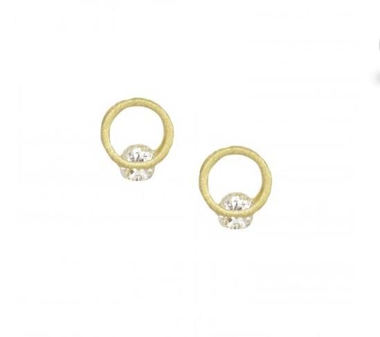 Dainty Gold  and Crystal Hoop Gold - Aurina Ltd