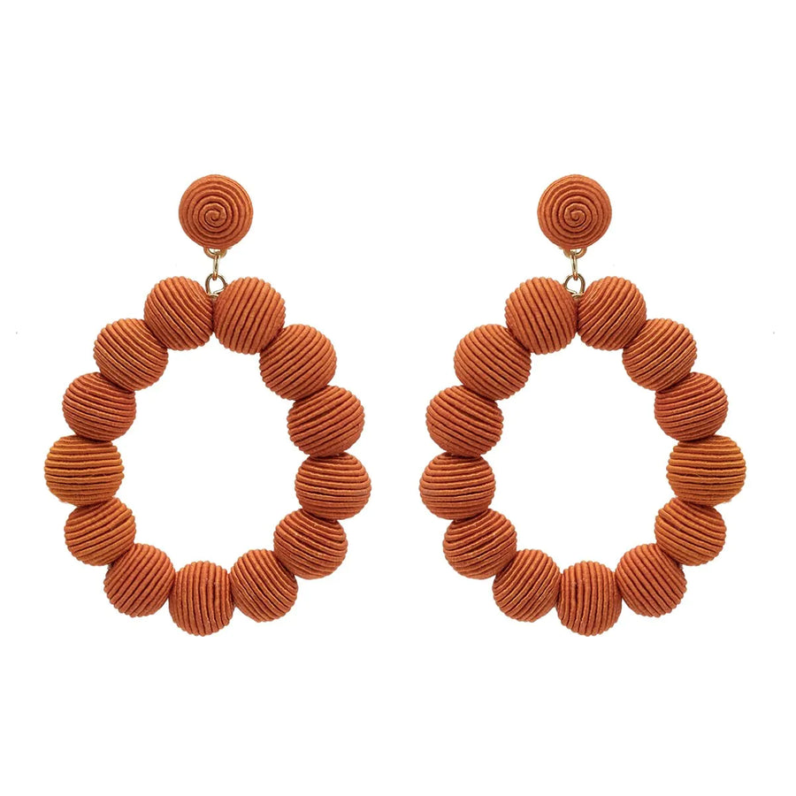 Woven Ball Oval Earrings