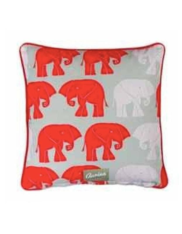 Piped Cushion Nellie Sage & Red - Aurina Ltd