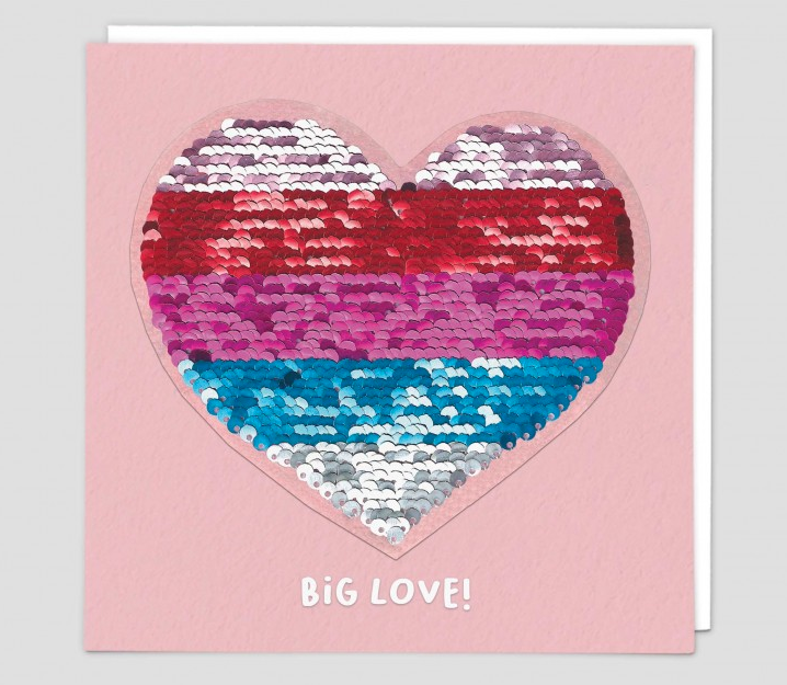 Sequin Card Heart - Aurina Ltd