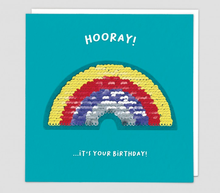 Sequin Card Birthday Rainbow - Aurina Ltd