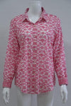 Claudia Summer Blouse Fuschia and White - Aurina Ltd